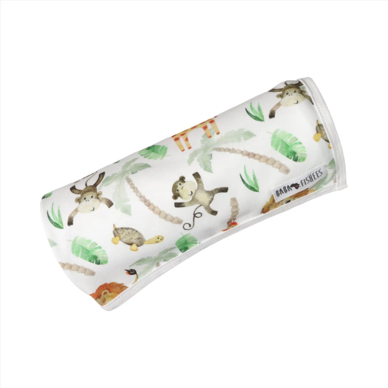 Baby Blanket – Simba Watercolour cotton interlock baby blanket with watercolour safari animal print rolled