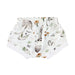 Shorts with a jungle animal pattern on a white background