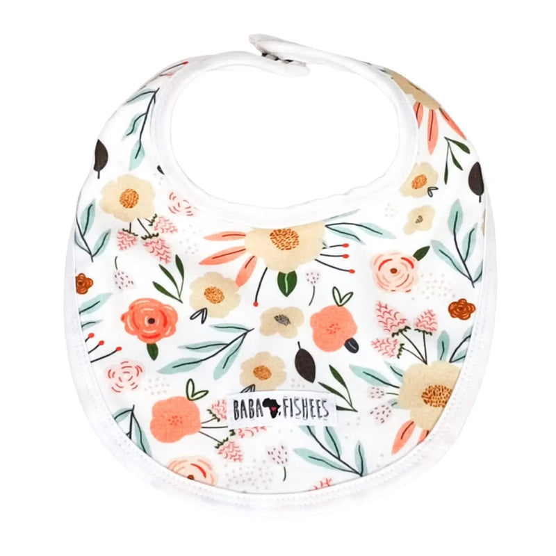 Classic Bib – Oh So Pretty with floral print in soft pastel colours.