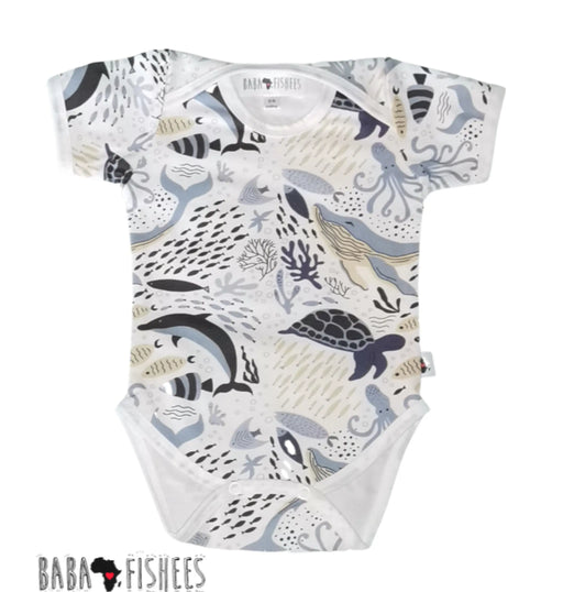 CLASSIC ONESIE - SS - AFRICAN SEA WORLD BABAFISHEES