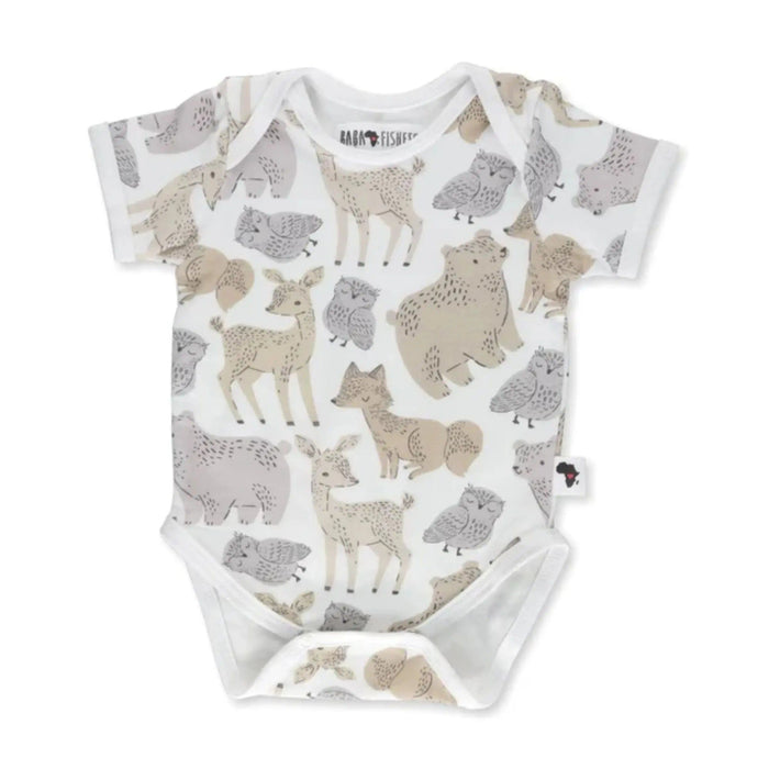 CLASSIC ONESIE - SS - FOREST FRIENDS BABA FISHEES