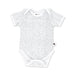 Front view of CLASSIC ONESIE short sleeves in white with grey splots