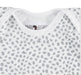 Close up of CLASSIC ONESIE short sleeves in white with grey splots