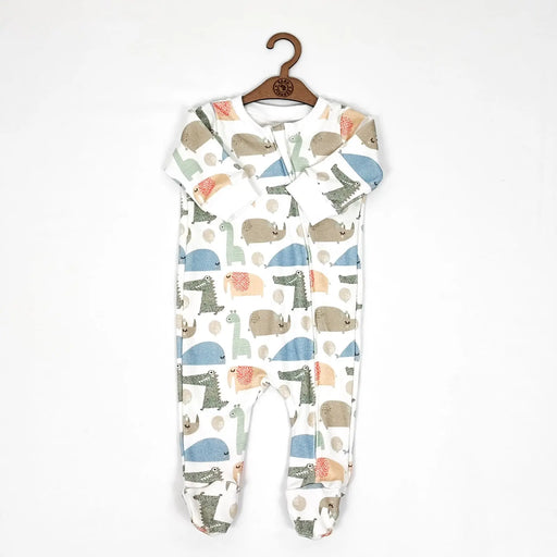 FOOTY ROMPER - DOTTY ANIMALS BABAFISHEES