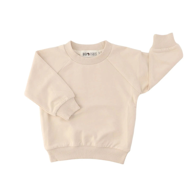 Cream French Terry Sweat Shirt for babies and toddlers