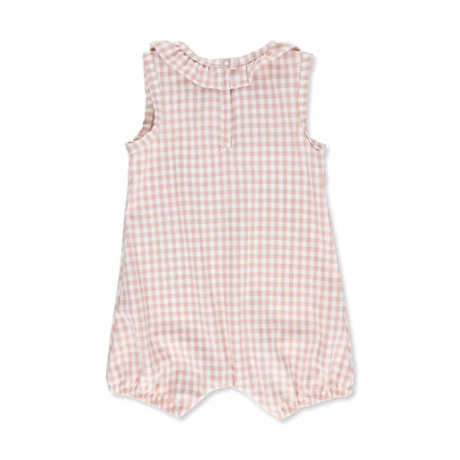 FRILLY NECK ROMPER - GINGHAM BABAFISHEES