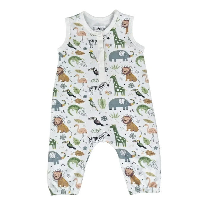 HENLEY ROMPER - AFRICAN PLAINS BABAFISHEES