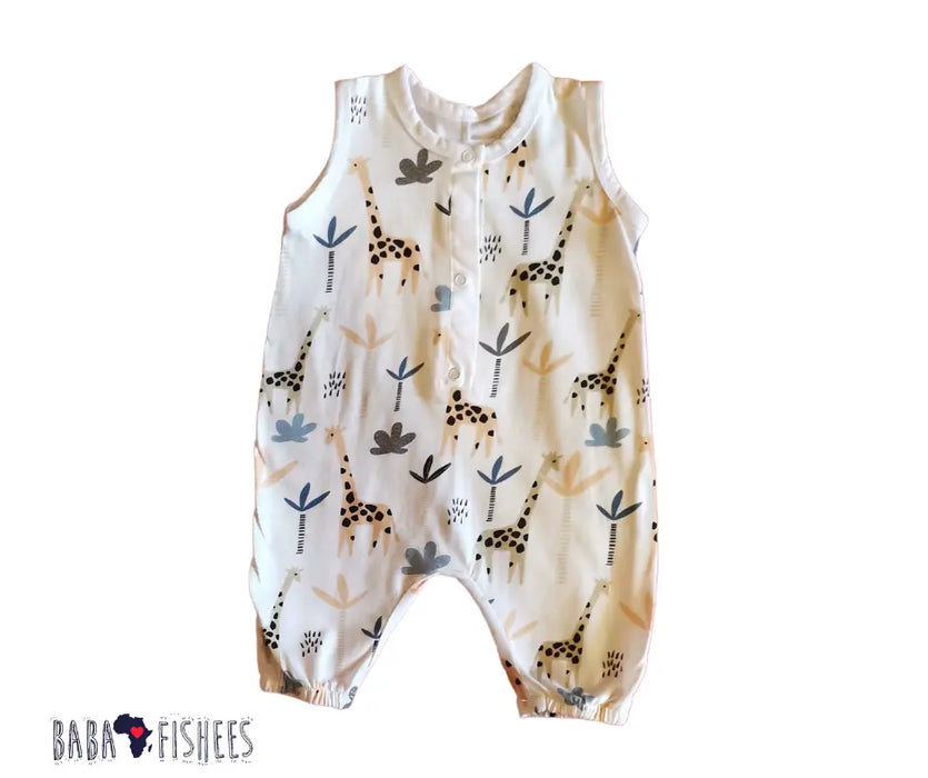 HENLEY ROMPER - GIRAFFE BABAFISHEES