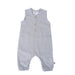 French blue linen–cotton baby romper with coconut buttons – Baba Fishees
