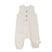 Oatmeal linen–cotton baby romper with coconut buttons – Baba Fishees