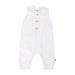 White linen–cotton baby romper with coconut buttons – Baba Fishees