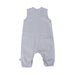 Back view of HENLEY ROMPER - LINEN/COTTON French Blue BABA FISHEES