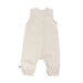 Back View of HENLEY ROMPER - LINEN/COTTON Oatmeal  BABA FISHEES