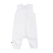 Back View of HENLEY ROMPER - LINEN/COTTON White  BABA FISHEES