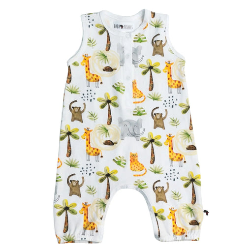 HENLEY ROMPER - MONKEY WATERCOLOUR BABAFISHEES