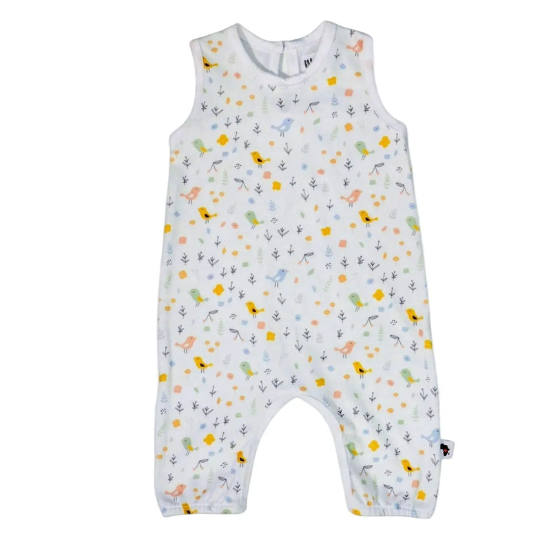 Henley Romper – Tweety Bird print, full front view