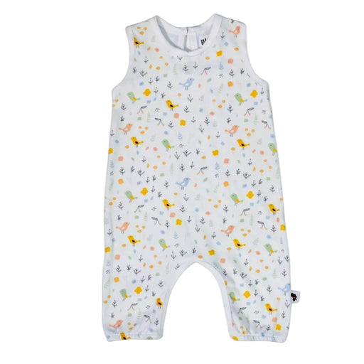 Henley Romper – Tweety Bird print, full front view
