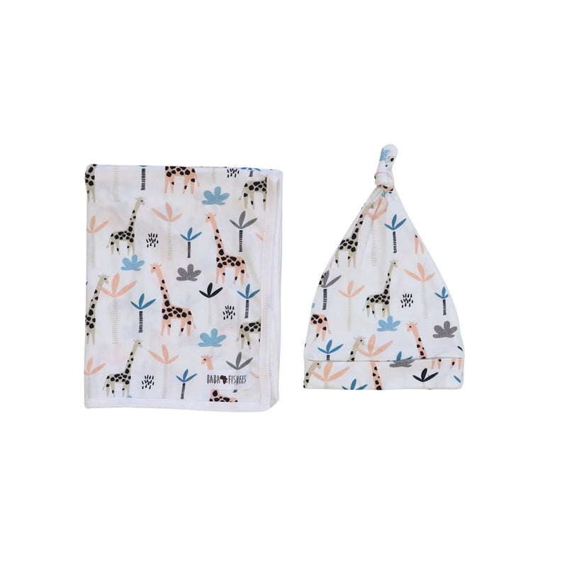 MATCHING BABY BLANKET & BEANIE SET BABA FISHEES