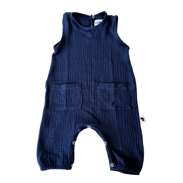 MUSLIN ROMPER - NAVY BABAFISHEES