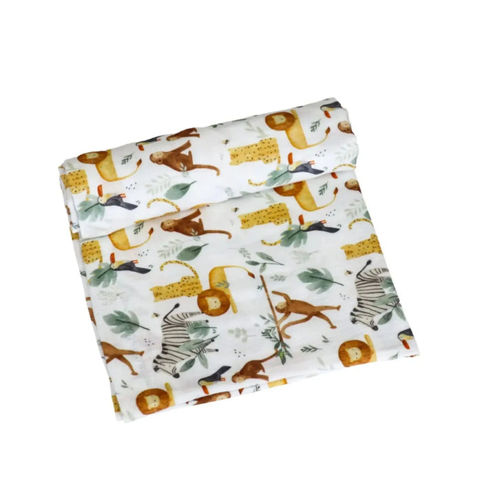 SWADDLE BLANKET - WATERCOLOUR JUNGLE BABAFISHEES