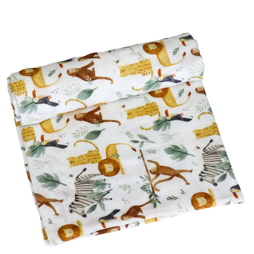 SWADDLE BLANKET - WATERCOLOUR JUNGLE BABAFISHEES