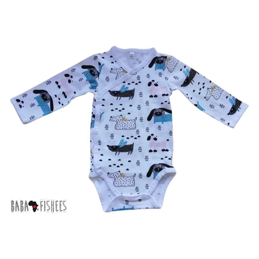 WRAP ONESIE - LS - DOGS WORLD BABAFISHEES