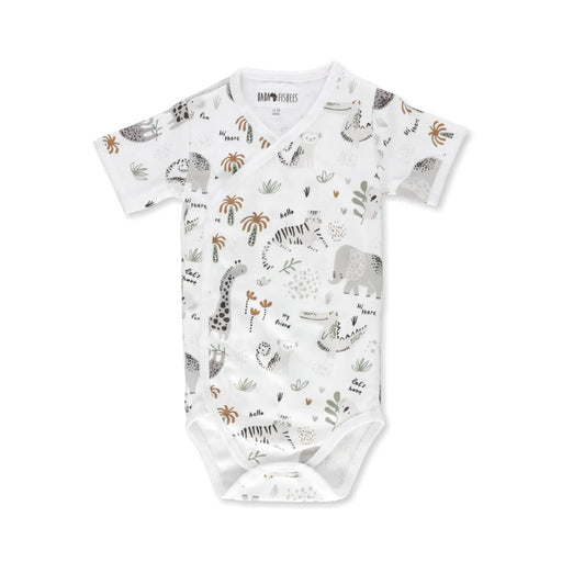 WRAP ONESIE - SS - HI THERE WHITE BABAFISHEES