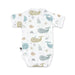 WRAP ONESIE - SS - WHALES ON WHITE BABA FISHEES