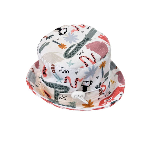 Bucket Hat - Rust Ellie in animal print with adjustable white toggle