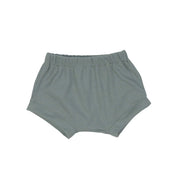 Sage green ribbed baby bummies with soft elastic waistband