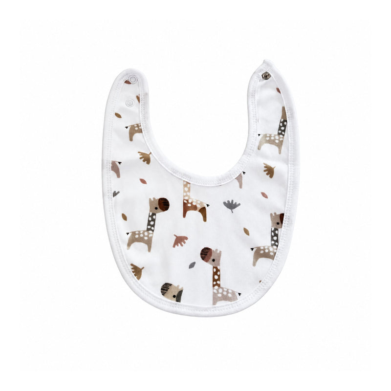 White bib with kameelperde in soft browns open