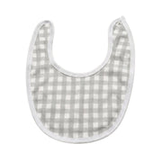 Sage Green and white checkered bib on a white background