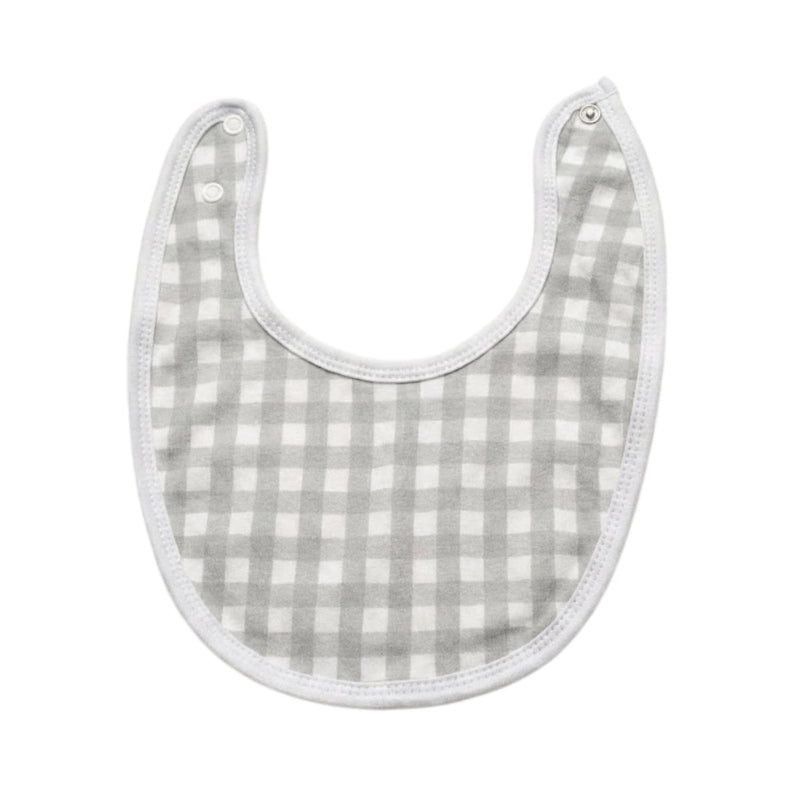 Sage Green and white checkered bib on a white background
