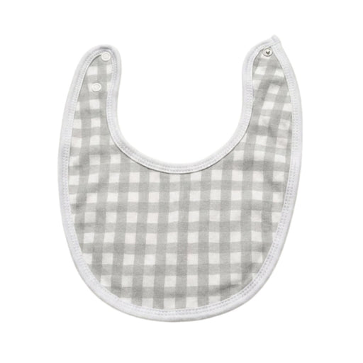 Sage Green and white checkered bib on a white background