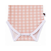 Classic Onesie - Long Sleeve - Gingham - Pink  with press studs