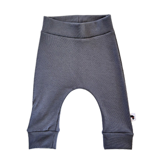 Ribbed Cuff pants in charcoal colour with Baba Fishees tag