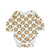A soft, high-quality long sleeve cotton classic onesie with lion face patterns.