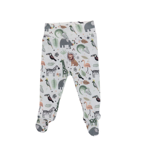 Footy Pants - African Plains - African Plains baby footy pants with elephant, lion, giraffe, zebra, flamingo and toucan print