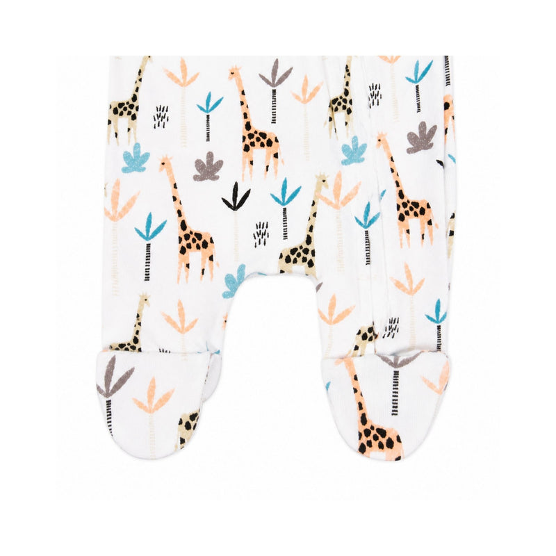 Giraffe Print Long Sleeve Footy Romper