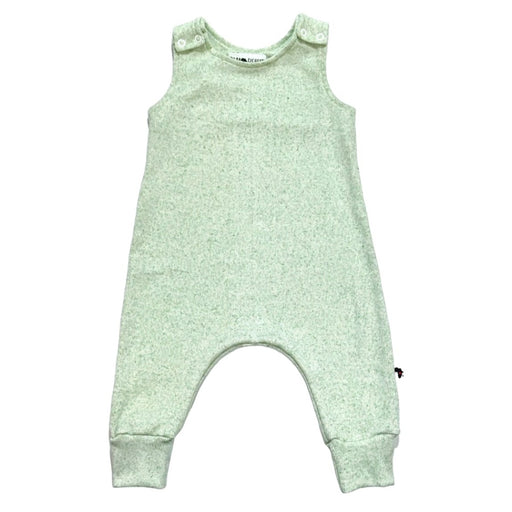 Harem romper in sage green with poppers at shoulders