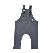 An Airforce Blue Knot Dungaree Long Leg with adjustable shoulder straps, metal grommets, and a small Baba Fishees label on the chest pocket.