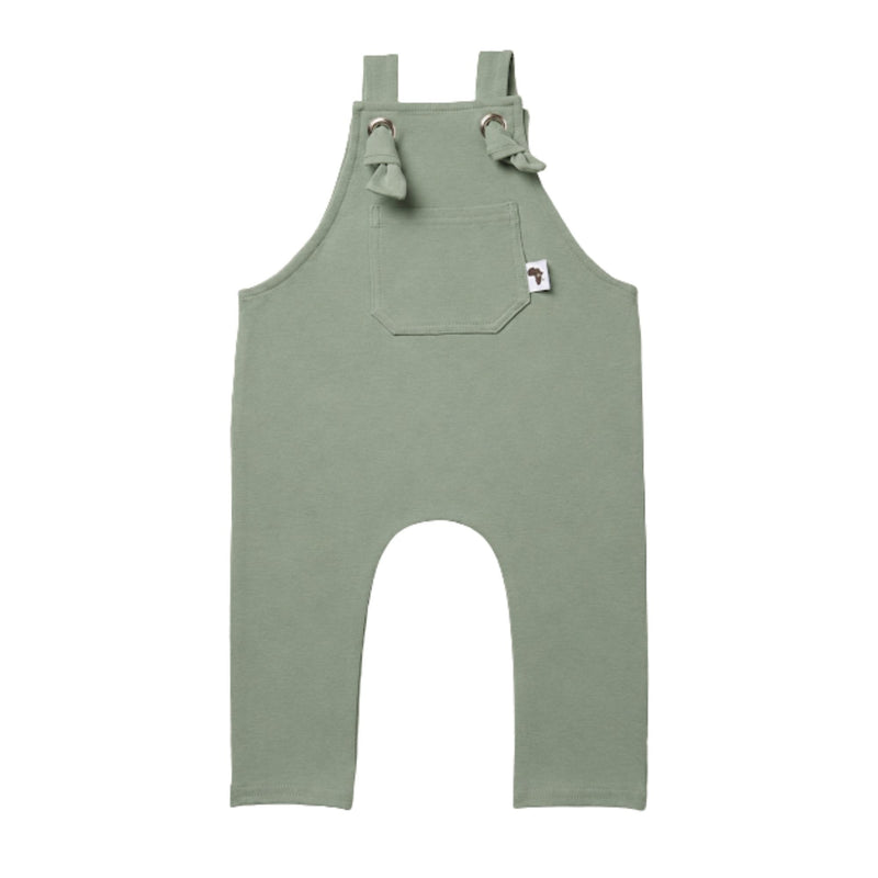 Sage Green long leg knot dungarees 