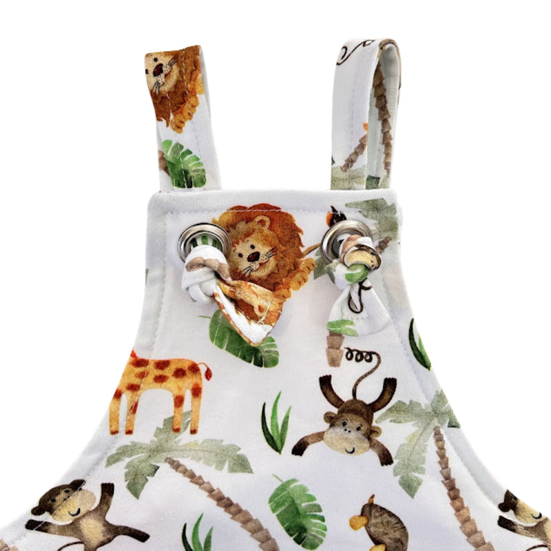 Knot Dungaree - Simba Watercolour adjustable knotted shoulder straps with metal eyelets