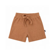 Miami shorts waffle weave mocca ribbed shorts with a drawstring