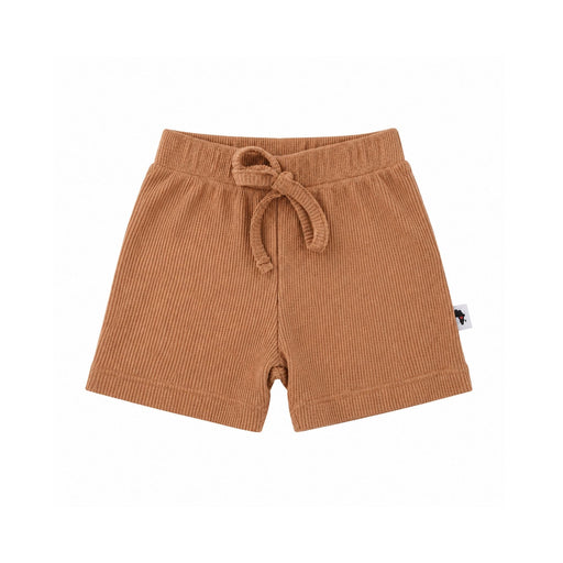 Miami shorts waffle weave mocca ribbed shorts with a drawstring