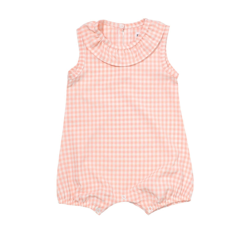 FRILLY NECK ROMPERS - GINGHAM