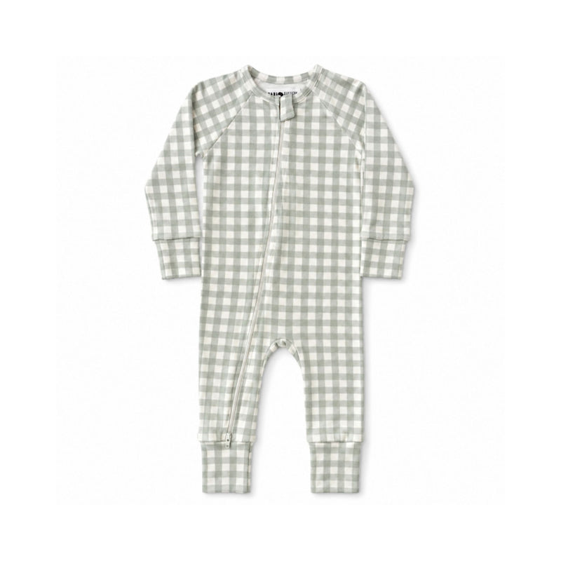 Sage Green Baby Footy Romper