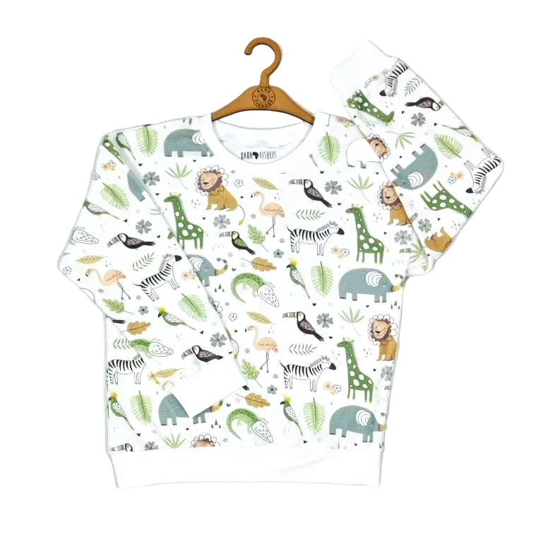 sweat shirt with african plains print