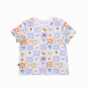 Tee Shirt – By The Seaside short sleeve baby tee with seaside icons print, made from 95% cotton and 5% lycra