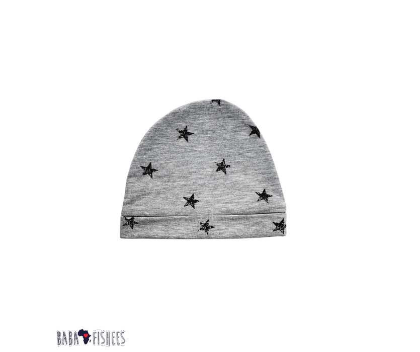 CLASSIC BEANIE - SILVER WITH STARS - BABAFISHEES